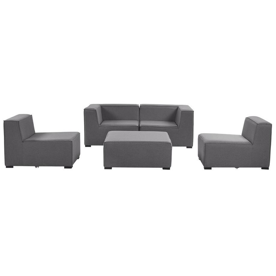 Beliani Canapé avec pouf en Tissu Minimaliste AREZZO  