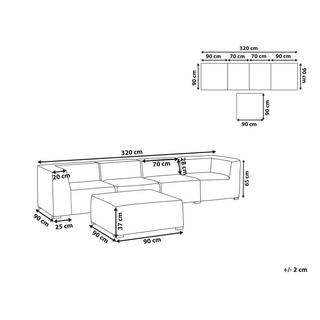 Beliani Sofa mit Ottomane aus Polyester Minimalistisch AREZZO  