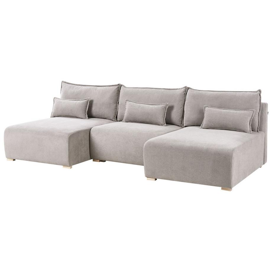 Beliani U-förmiges Sofa aus Stoff Minimalistisch NERBO  