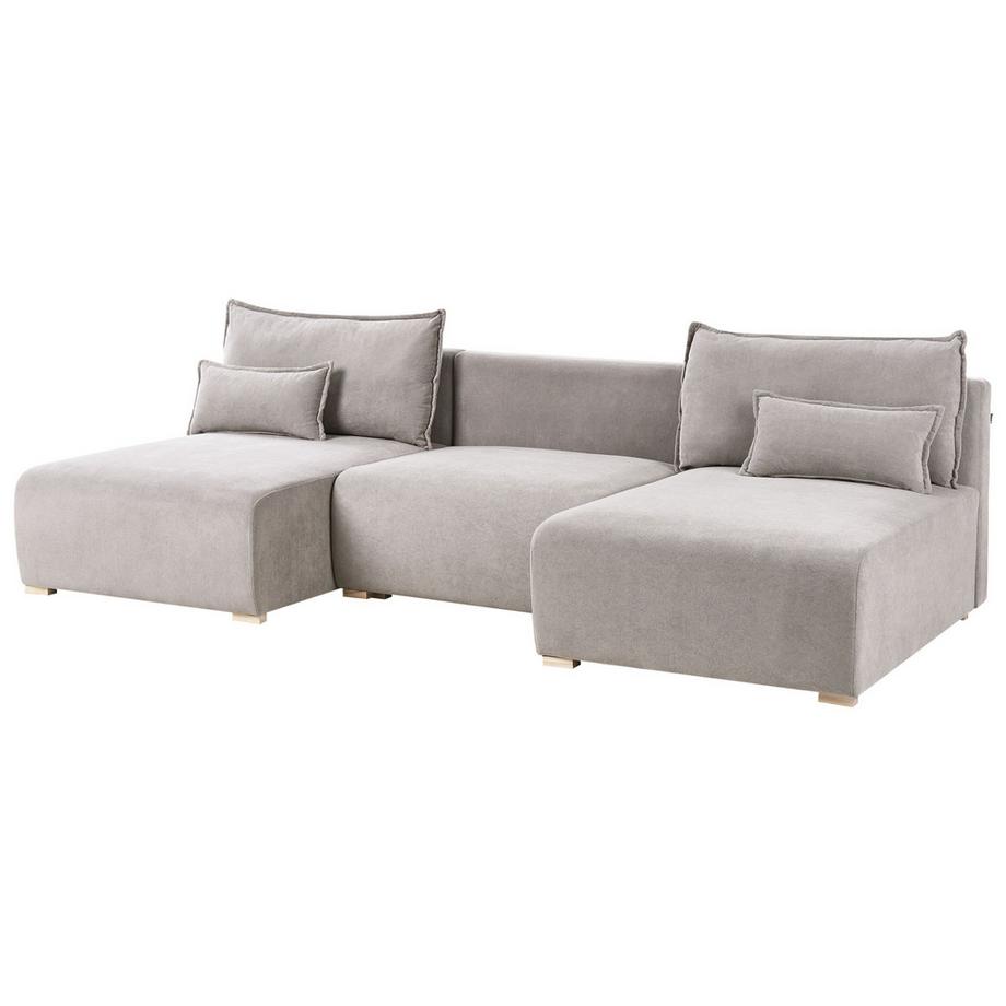 Beliani U-förmiges Sofa aus Stoff Minimalistisch NERBO  