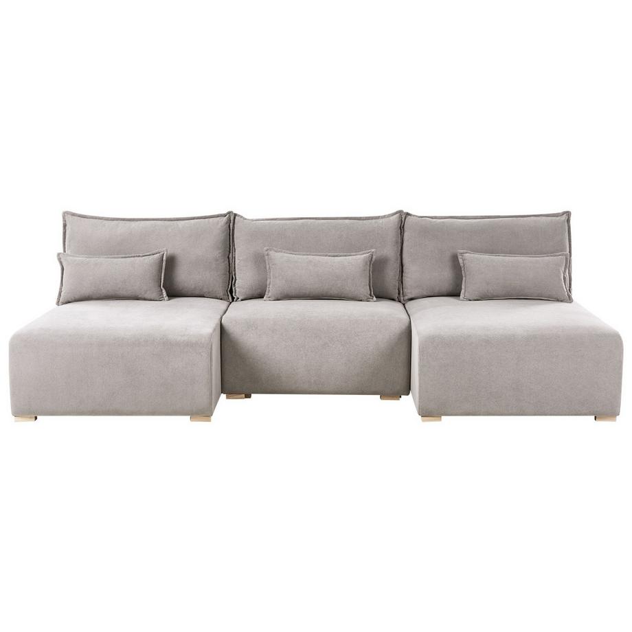 Beliani U-förmiges Sofa aus Stoff Minimalistisch NERBO  