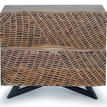 Table de chevet bois d'acacia naturel 57x50
