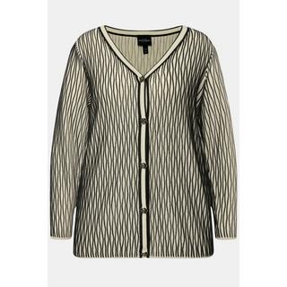 Ulla Popken Cardigan 3D Struttura Scollo a V Maniche Lunghe  