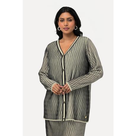 Ulla Popken Cardigan 3D Struttura Scollo a V Maniche Lunghe  