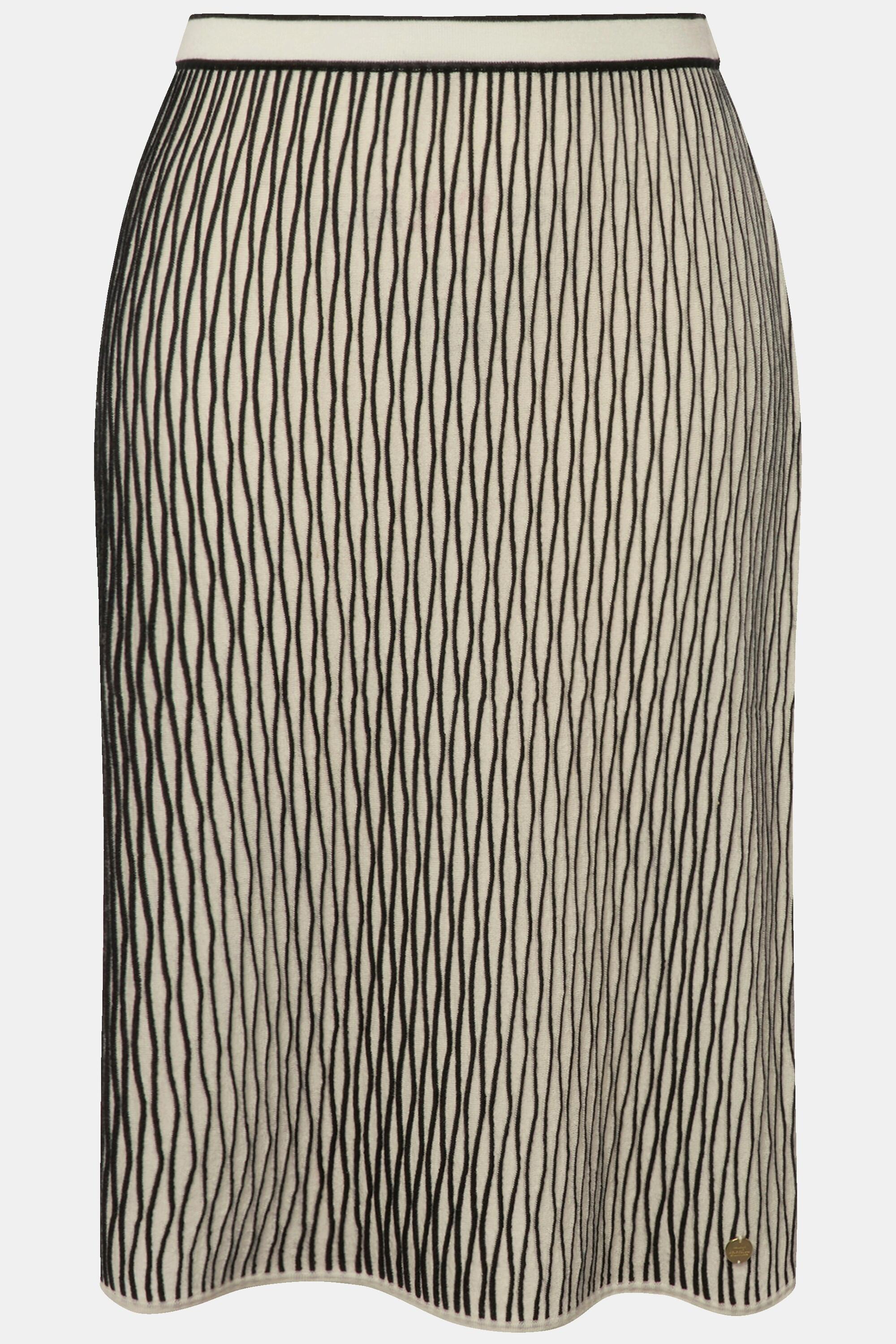 Ulla Popken Jupe en maille Laine mélangée Texture 3D Taille élastique  