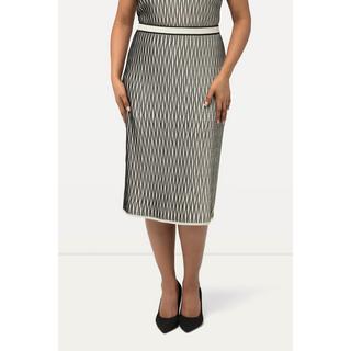 Ulla Popken Gonna in maglia Misto lana Effetto 3D Cintura elastica  