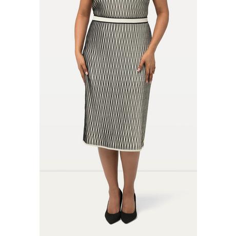 Ulla Popken Gonna in maglia Misto lana Effetto 3D Cintura elastica  