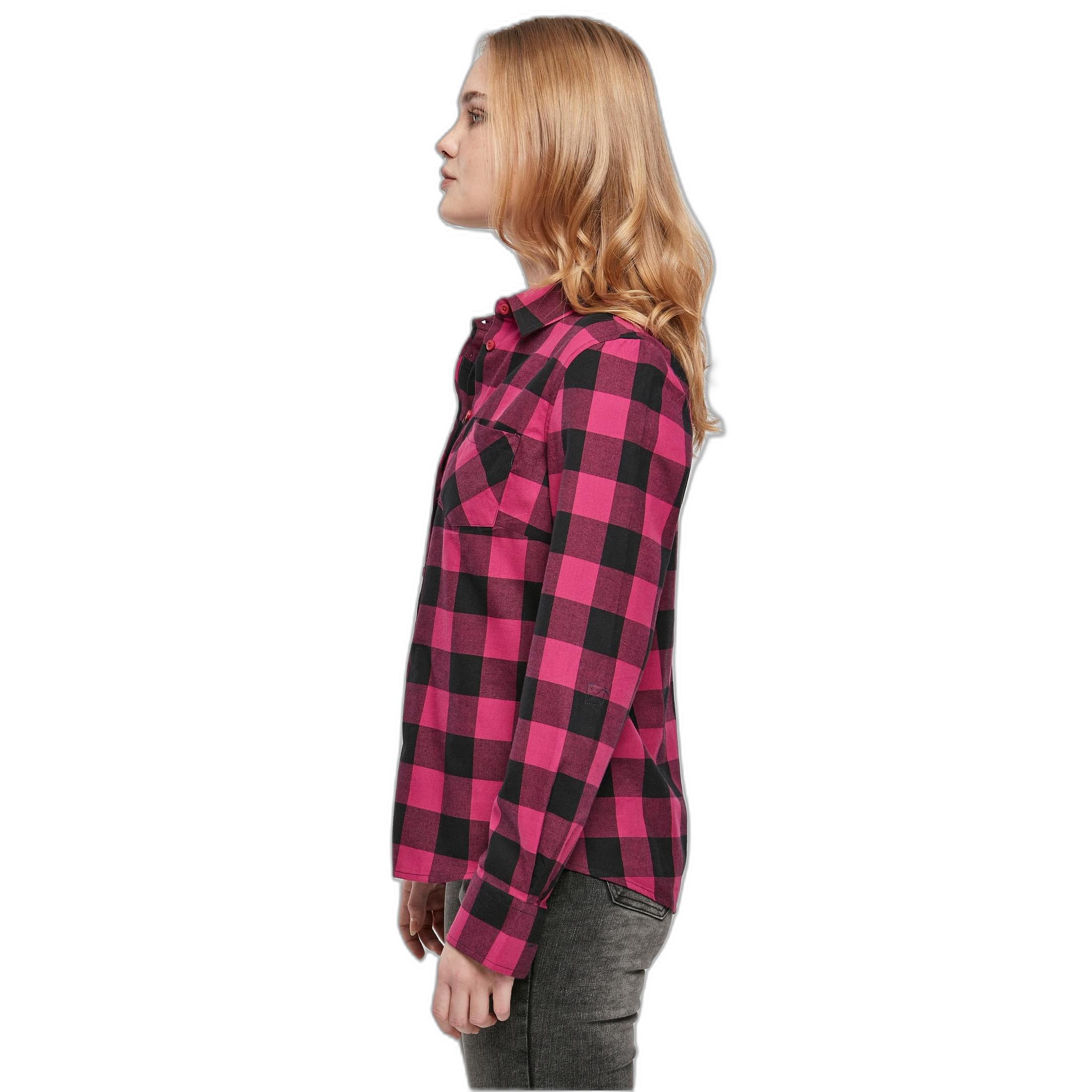 URBAN CLASSICS Flanell Karierte Turnup Bluse  