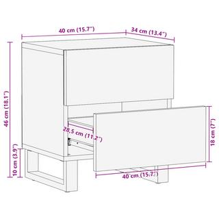 VidaXL Table de chevet bois  