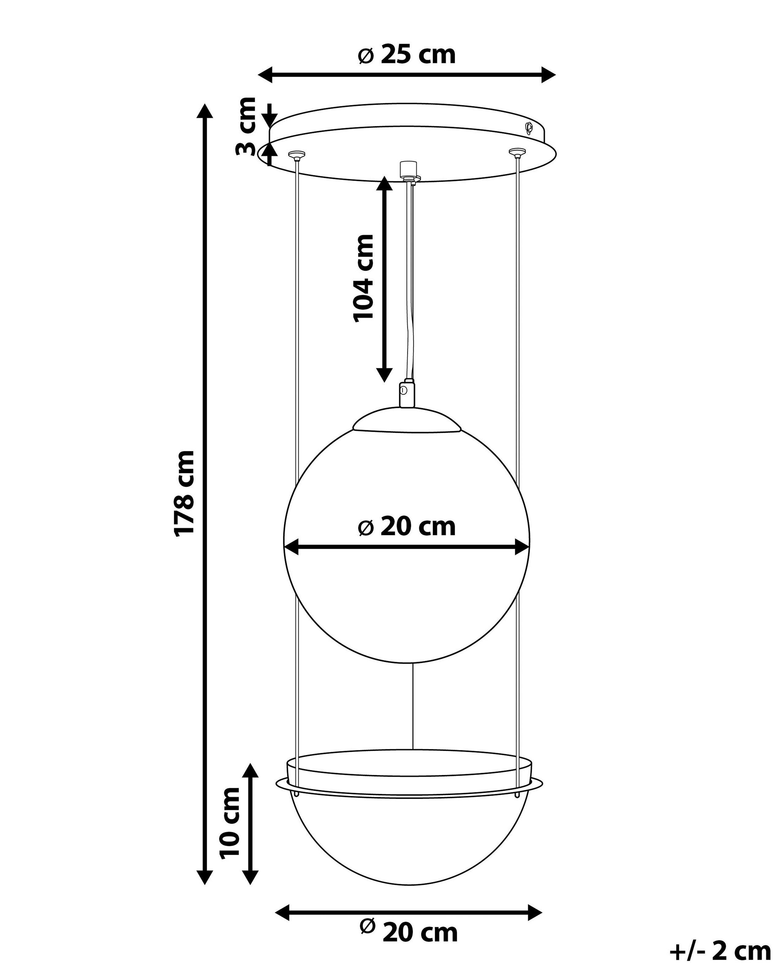 Beliani Hängeleuchte aus Glas Modern TOBINS  