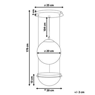 Beliani Hängeleuchte aus Glas Modern TOBINS  