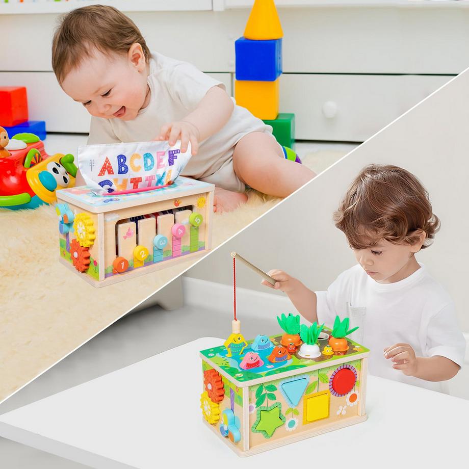 Activity-board  Taschentuchbox Baby ab 6 Monaten, Motorisches Spielzeug 