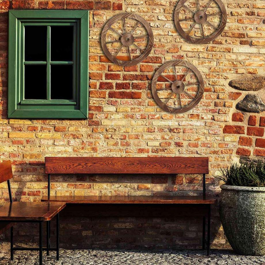 B2X  Roues de chariot en bois - lot de 3 