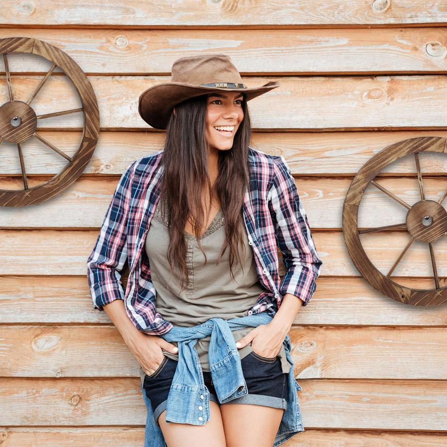 B2X  Roues de chariot en bois - lot de 3 