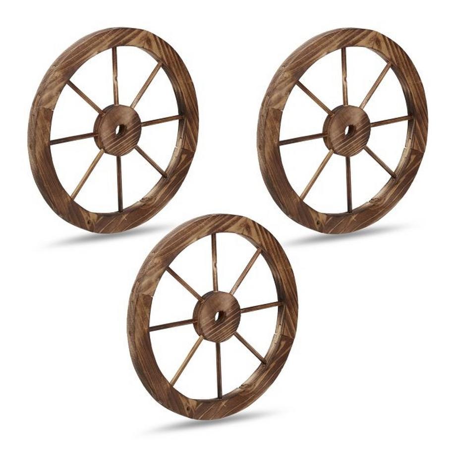 B2X  Roues de chariot en bois - lot de 3 
