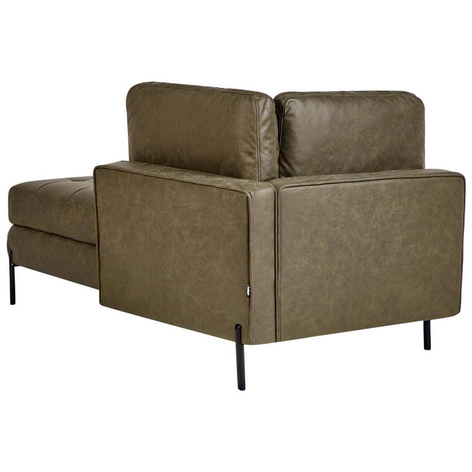 Beliani Chaise longue côté gauche en Cuir PU Industriel REBAIS  