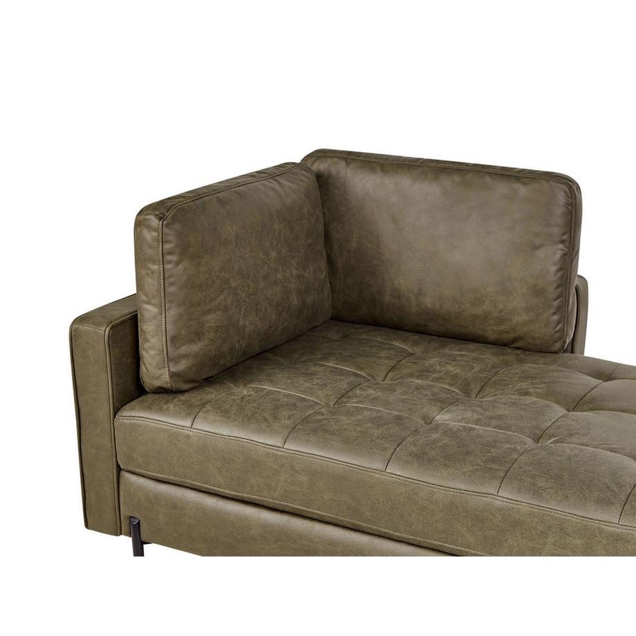 Beliani Chaise longue côté gauche en Cuir PU Industriel REBAIS  