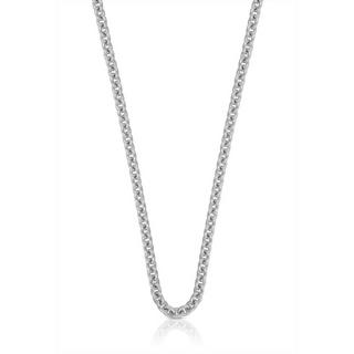 MUAU Schmuck  Collier forçat ronde en or blanc 375, 3.9mm, 60cm 