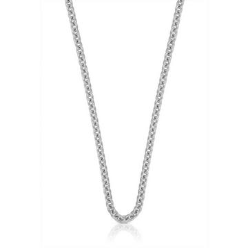 Collier forçat ronde en or blanc 375, 3.9mm, 60cm