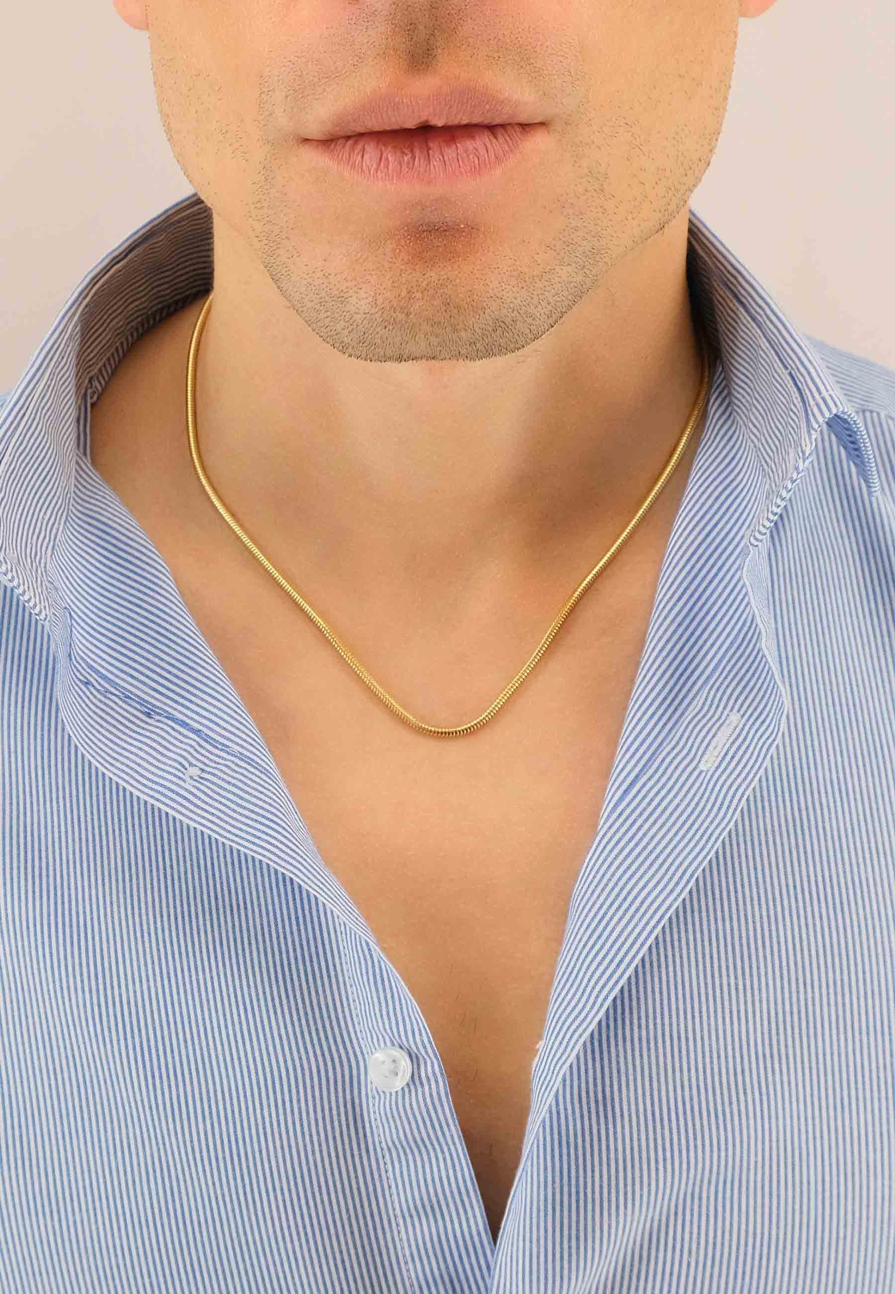 MUAU Schmuck  Collier Schlange Gelbgold 750, 2.4mm, 45cm 