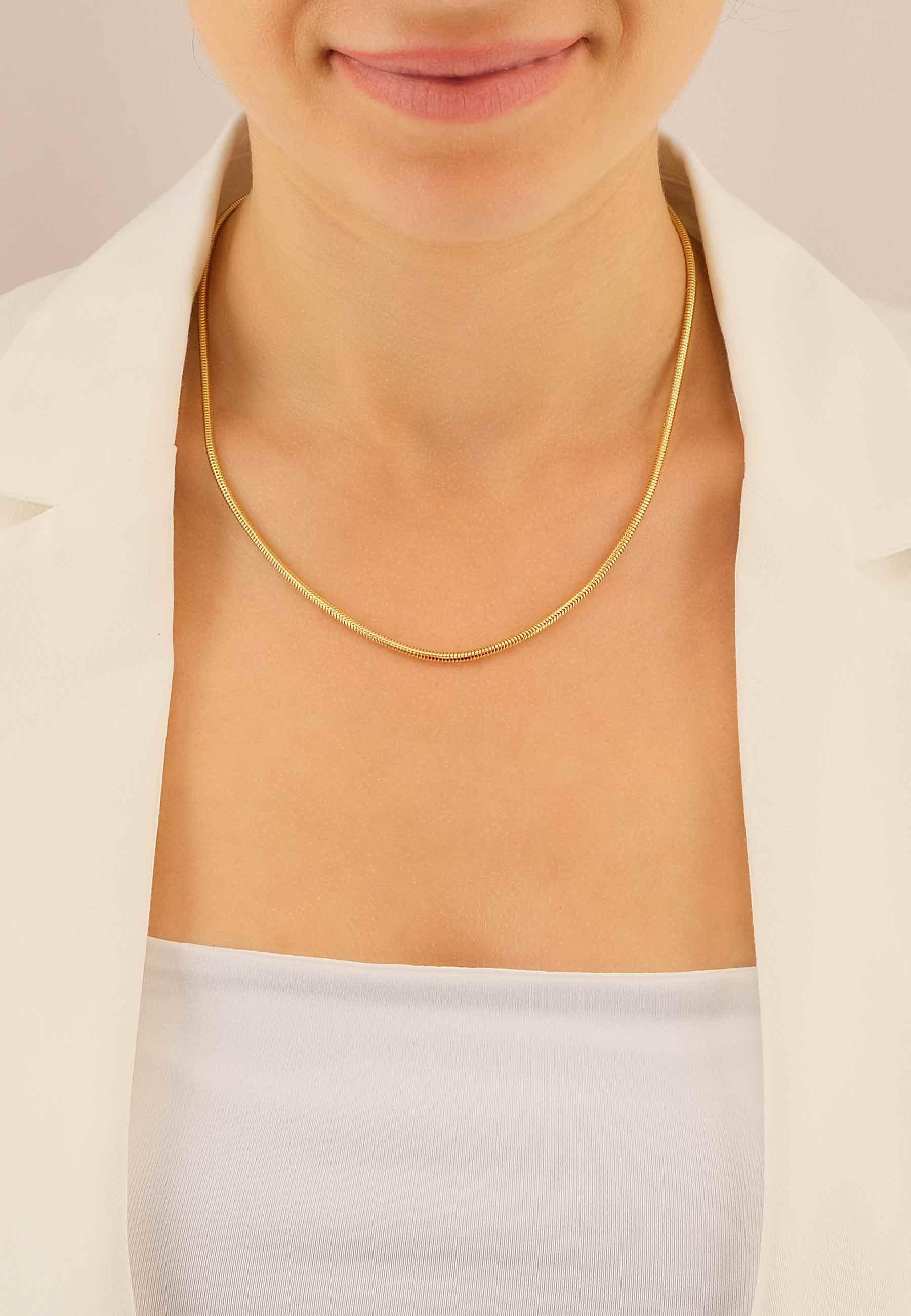 MUAU Schmuck  Collier Schlange Gelbgold 750, 2.4mm, 45cm 