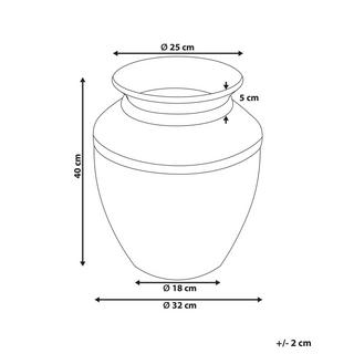 Beliani Vase décoratif en Terre cuite Rustique PUCHONG  
