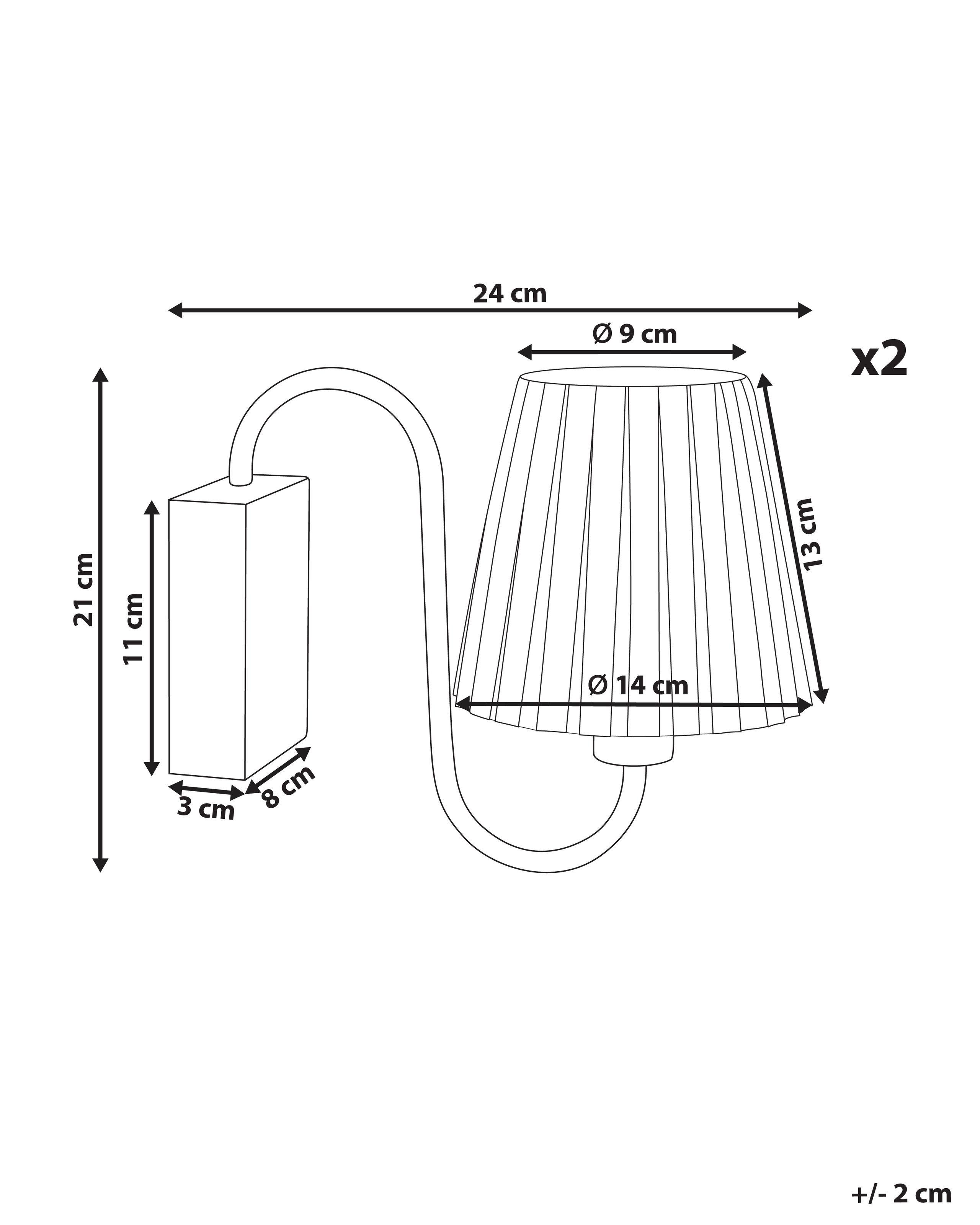 Beliani Wandlampe 2er Set aus Eisen Glamourös TOLKA  