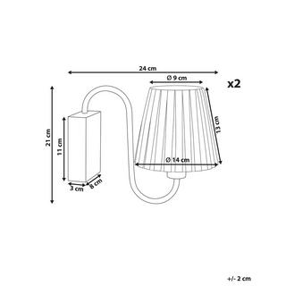 Beliani Wandlampe 2er Set aus Eisen Glamourös TOLKA  