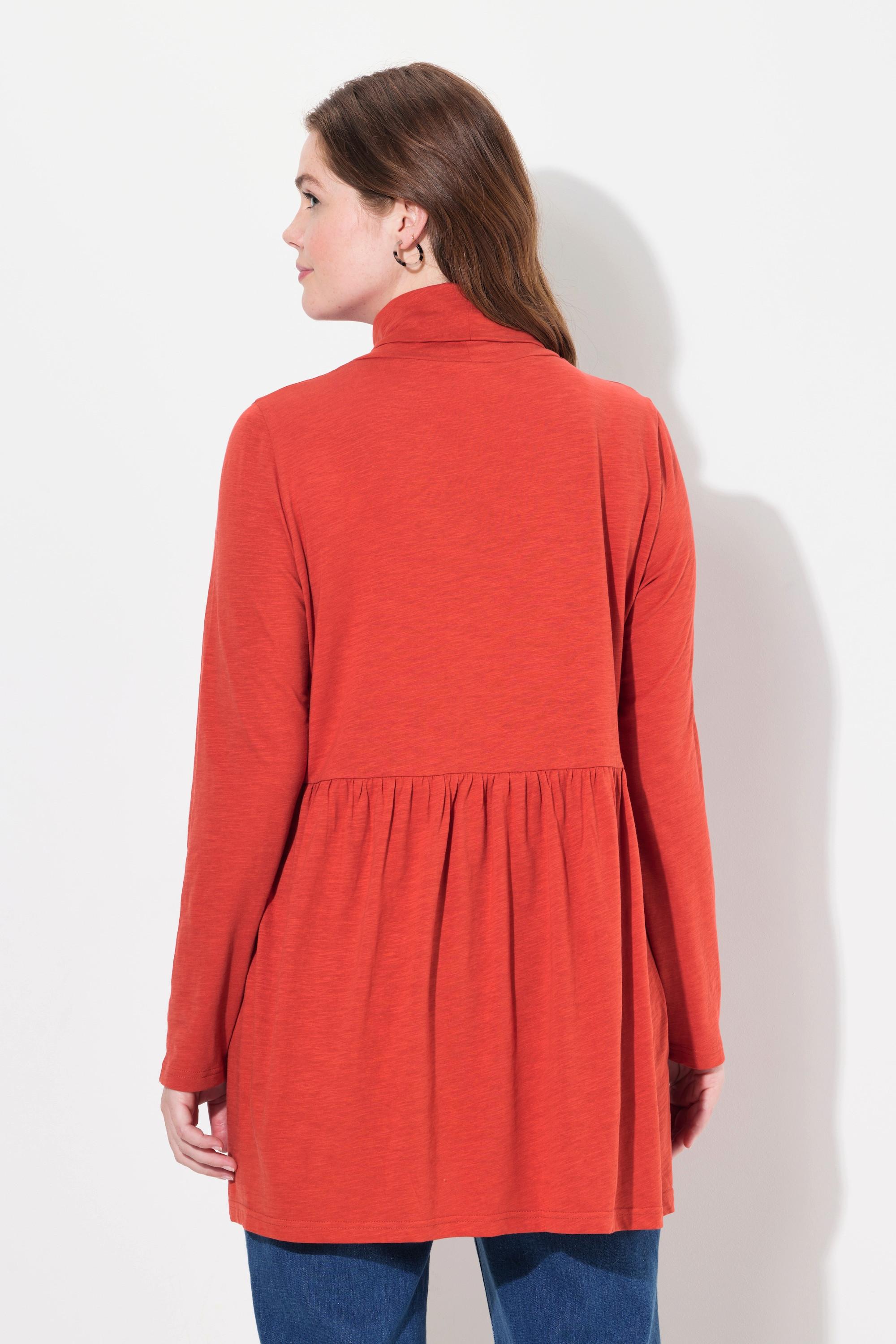 Ulla Popken Maglia Lunga Collo Alto Linea A Maniche Lunghe  