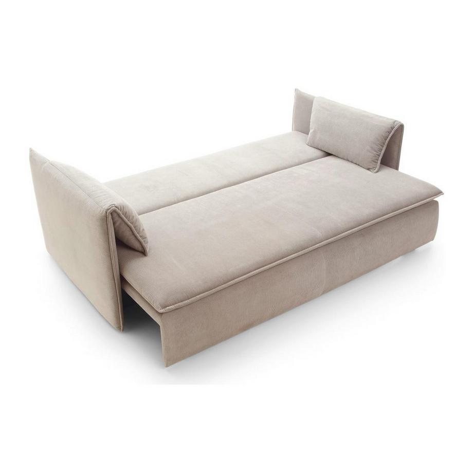 Vente-unique Divano letto 3 posti in Velluto a coste Beige - TEODORA di PASCAL MORABITO  