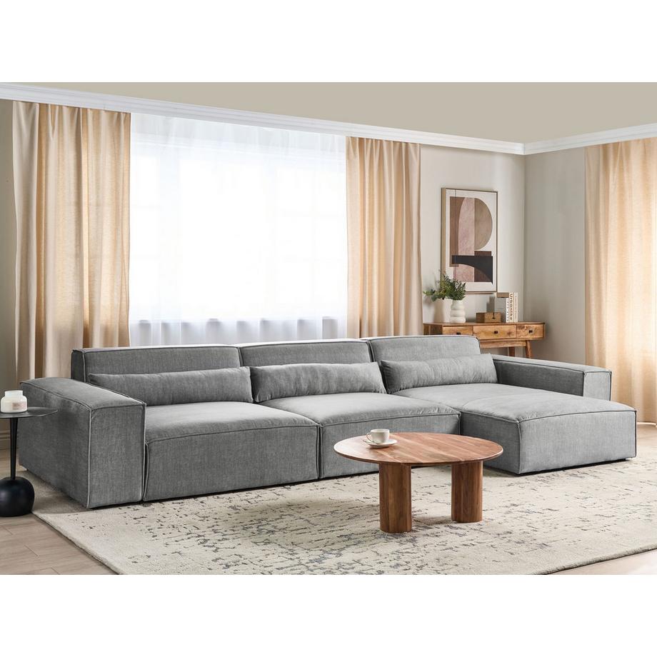 Beliani Canapé d'angle en Polyester Moderne HELLNAR  