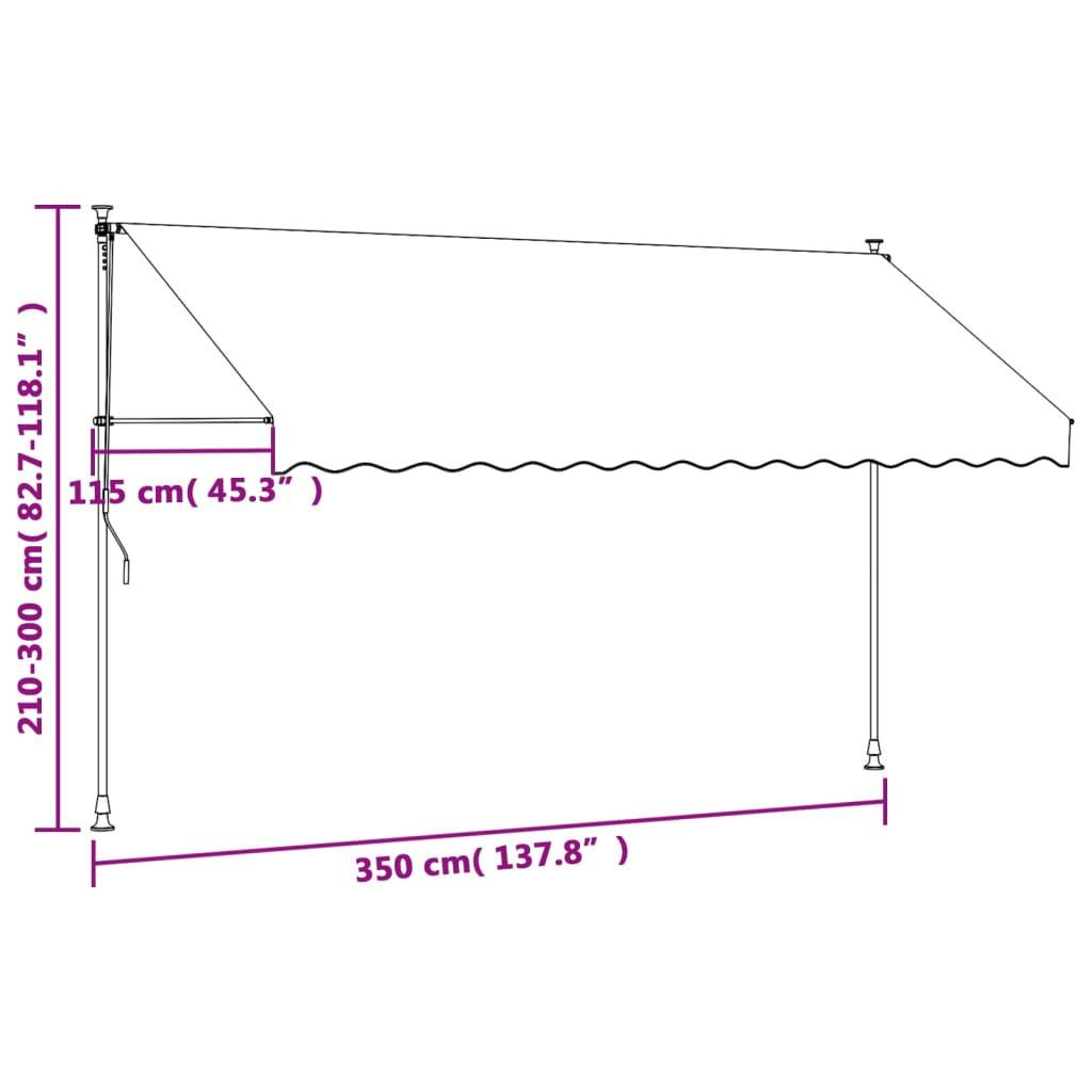 VidaXL Auvent rétractable tissu  