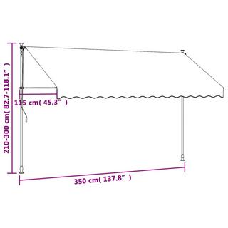 VidaXL Auvent rétractable tissu  