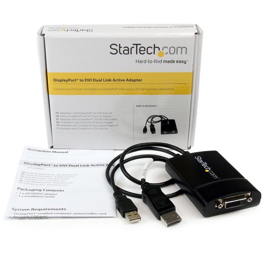 STARTECH.COM  StarTech.com DisplayPort auf Dual Link DVI Aktiv Konverter mit Stromversorgung über USB 