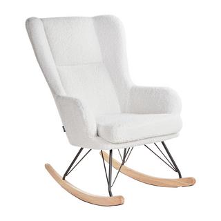 Beliani Fauteuil à bascule en Bouclé Traditionnel LUOMA  