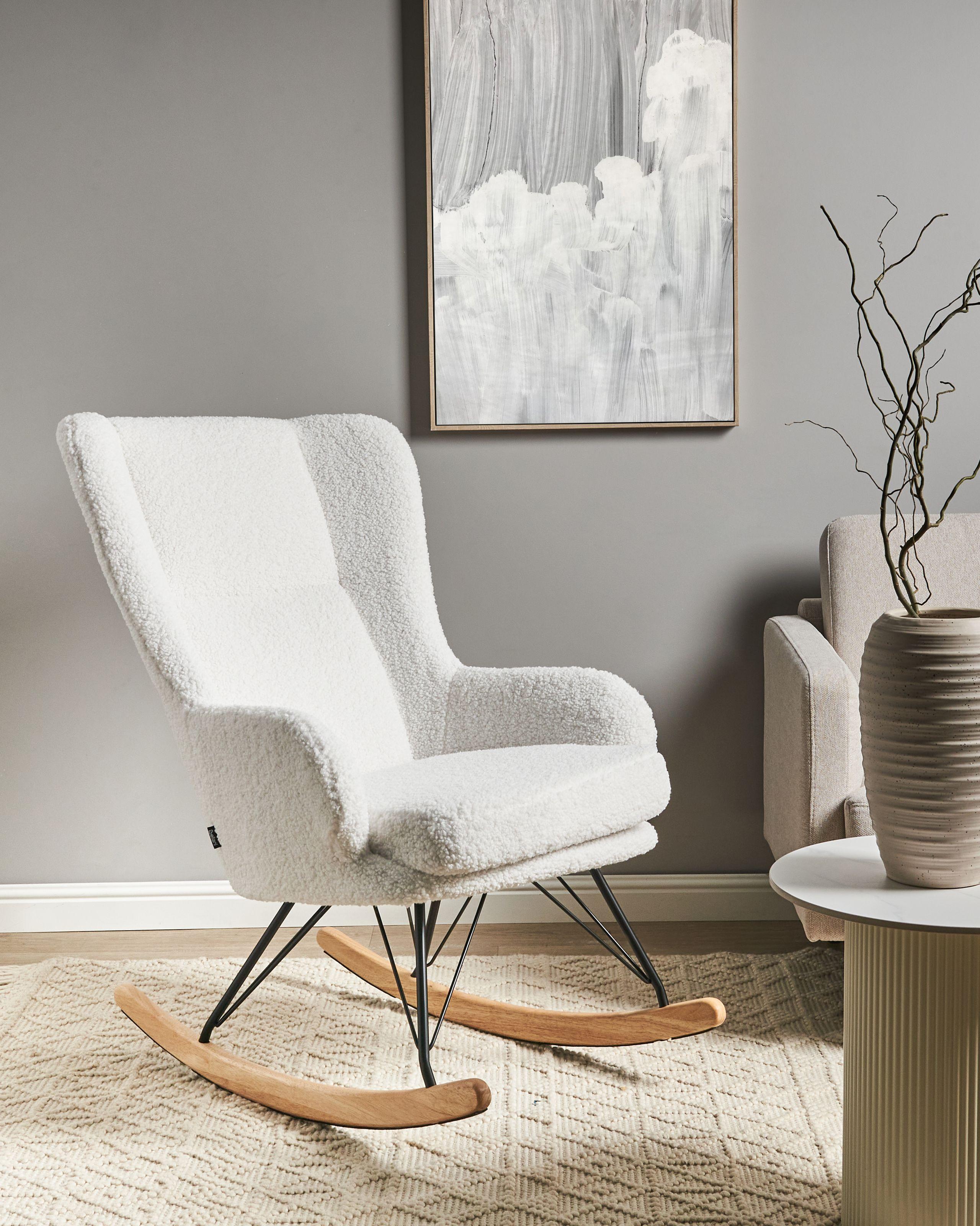 Beliani Fauteuil à bascule en Bouclé Traditionnel LUOMA  