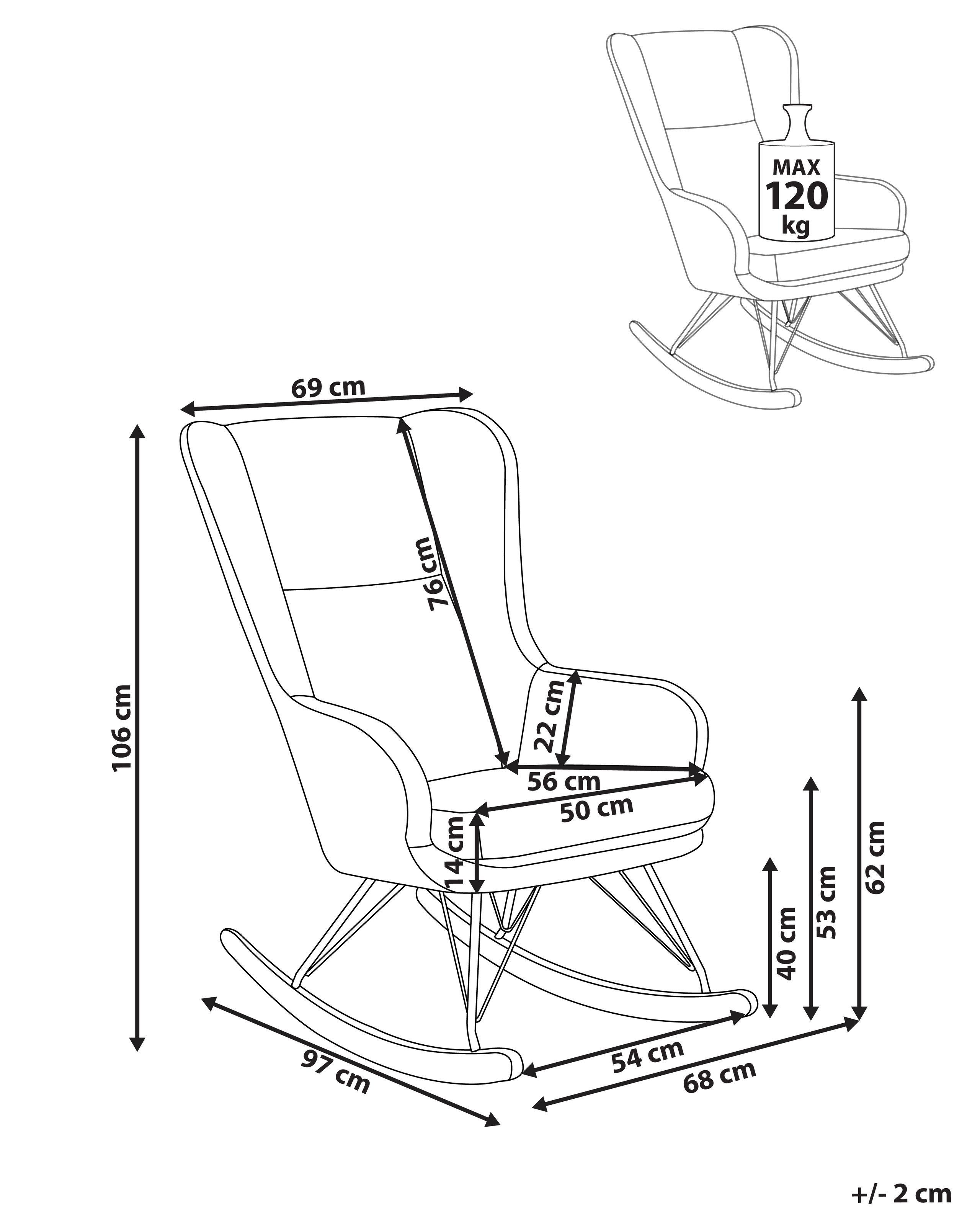 Beliani Fauteuil à bascule en Bouclé Traditionnel LUOMA  