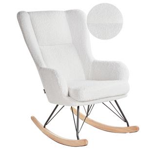 Beliani Fauteuil à bascule en Bouclé Traditionnel LUOMA  