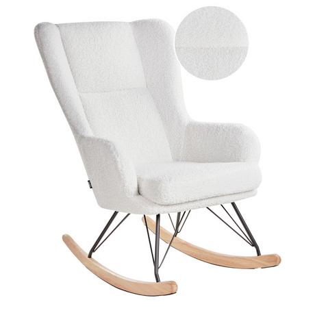 Beliani Fauteuil à bascule en Bouclé Traditionnel LUOMA  
