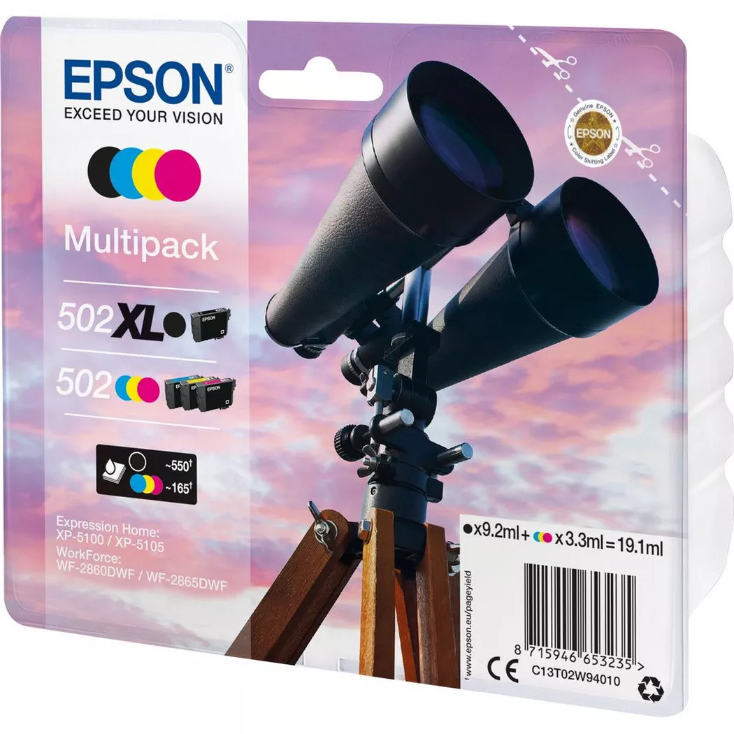 Epson – 502 XL Druckerpatrone 4 Stück(e) Original Hohe (XL-) Ausbeute Schwarz, Blau, Magenta, Gelb, One Size