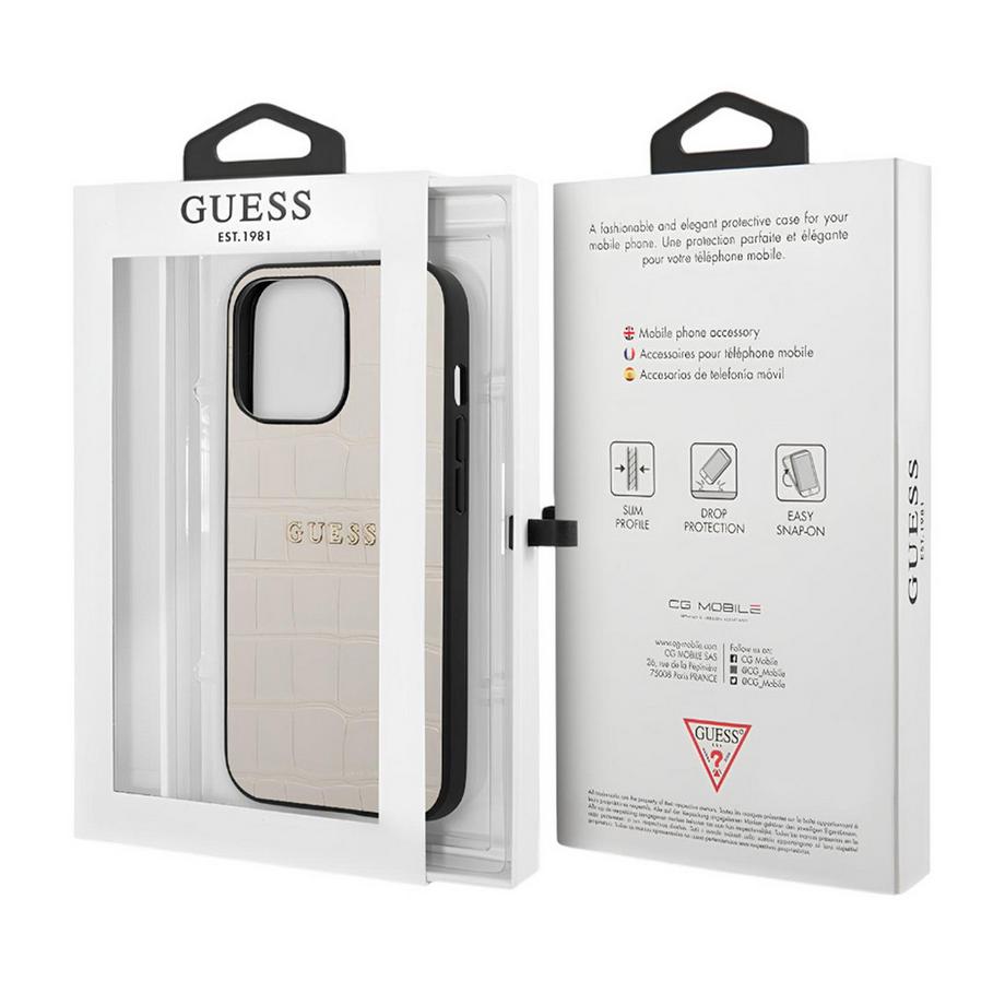 GUESS  Coque pour iPhone 13 Pro PU Croco 