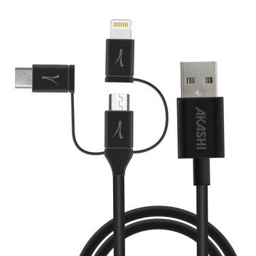 Câble USB vers Lightning/USB-C/Micro-USB