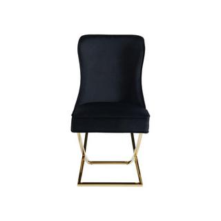 PASCAL MORABITO Lot de 6 chaises en velours et acier inoxydable doré - Noir - MARELANO de Pascal MORABITO  