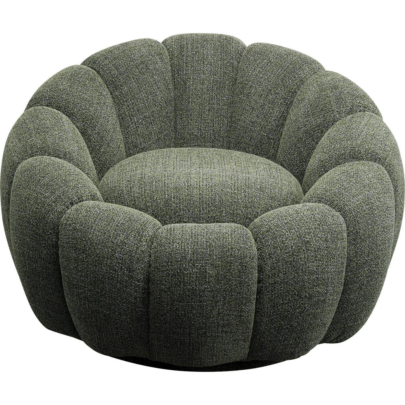 KARE Design Fauteuil pivotant Peppo Bloom Melange vert  