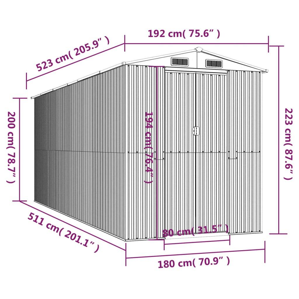 VidaXL Abri de jardin acier  