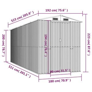 VidaXL Abri de jardin acier  