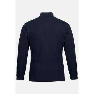 JP1880  Maglione polo a punto Milano con dettagli lavorati sulle spalle 