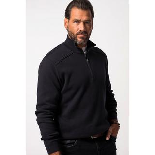 JP1880  Maglione polo a punto Milano con dettagli lavorati sulle spalle 