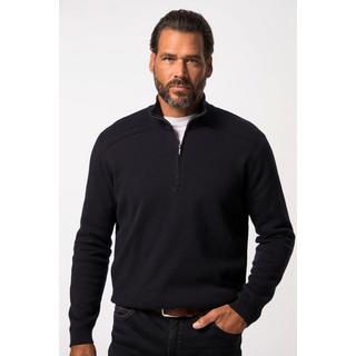 JP1880  Maglione polo a punto Milano con dettagli lavorati sulle spalle 