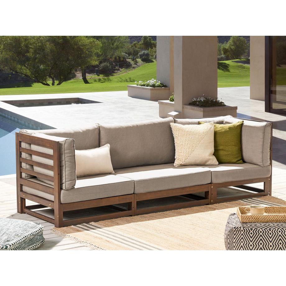 Beliani Canapé 3 places en Bois d'acacia certifié FSC® Scandinave TRANI  